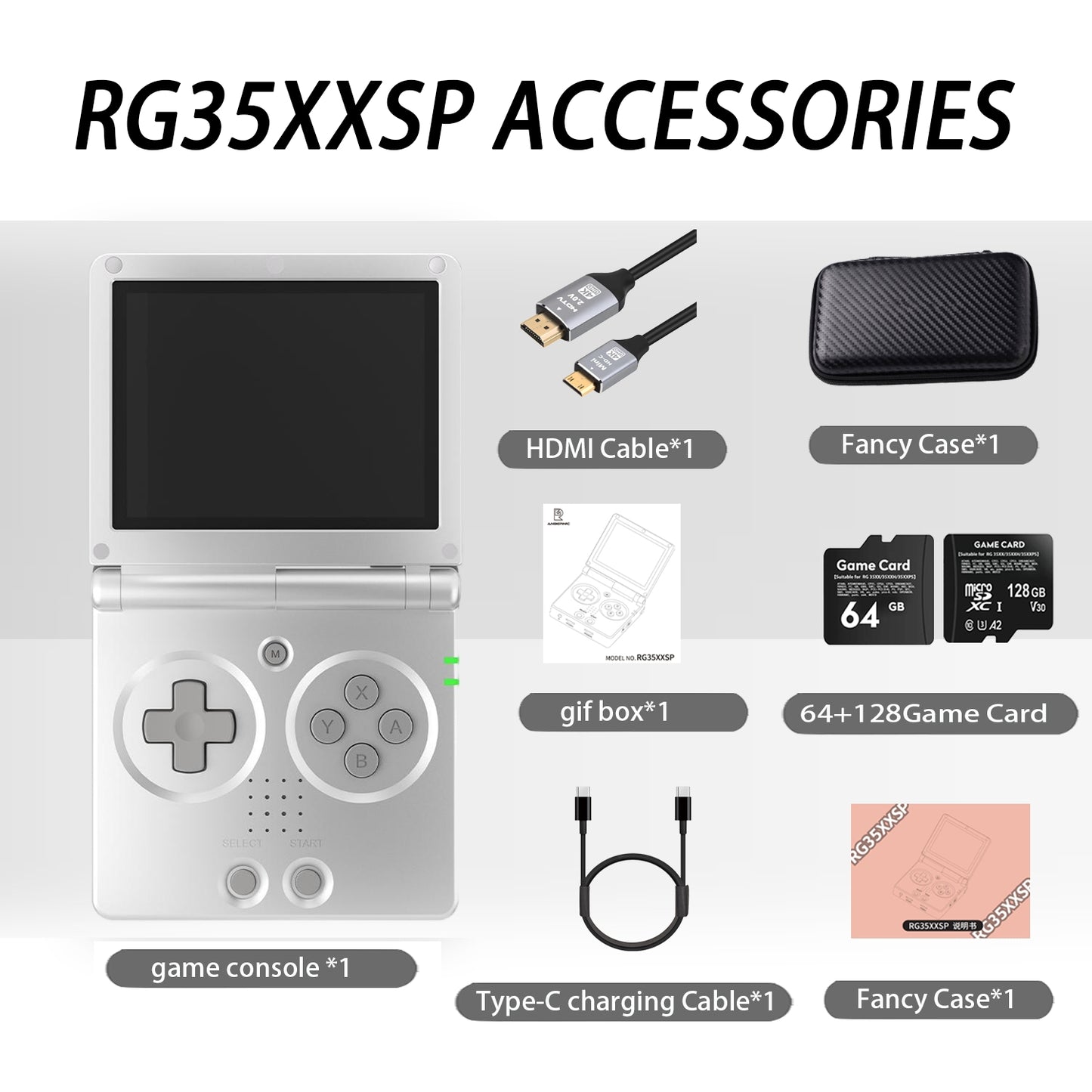 【Value for Money Bundle】Anbernic RG35XX SP【Buy 1 Get 1 HDMI Cable+1 Fancy Case+1 Screen Protector+1 Type-C Charging Cable】Handheld Game Console 3.5-Inch IPS Screen 20,000 Retro Game Playable anbernicrg35xx sp