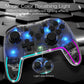 LED Controller Transparent glare switch Bluetooth wireless game handle wakes up and vibrates switch pro handle Compatible with all Anbernic Game Console and PC/Switch/Steam etc dualsenseedgecontroller