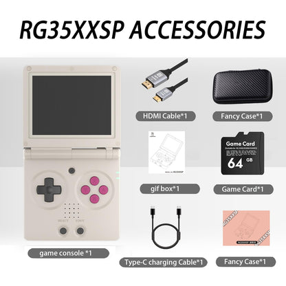 【Value for Money Bundle】Anbernic RG35XX SP【Buy 1 Get 1 HDMI Cable+1 Fancy Case+1 Screen Protector+1 Type-C Charging Cable】Handheld Game Console 3.5-Inch IPS Screen 20,000 Retro Game Playable anbernicrg35xx sp