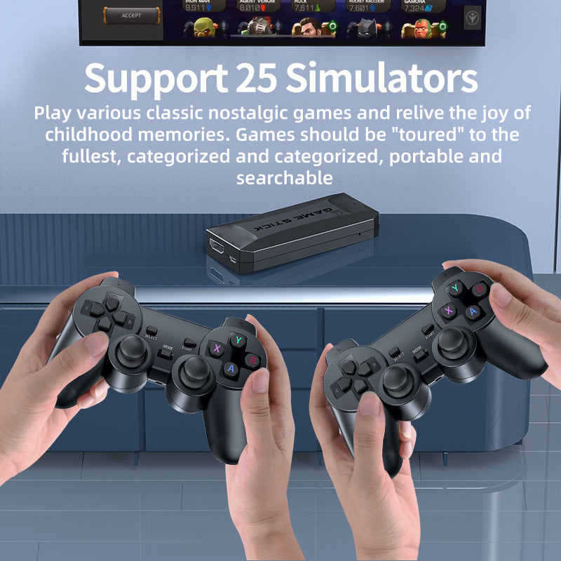 【Double Controllers/Bluetooth/4K HDMI/20000Games/PS1】M16 Game Stick【Buy 1 Get 2 Controllers+1 Bluetooth Connector+1 HDMI Cable+1 USB Cable】4K HDMI Output 2.4G Wireless Controller Game Stick Over 25+ Emulators with 20,000 Classic Retro Games Pre-installed