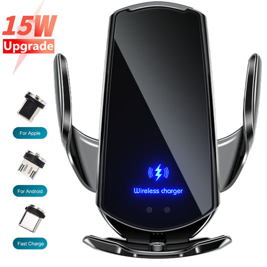 【Followers’ Benefit-Buy 1 Get 6 】Q3 Car Wireless Charging Mobile Phone Holder Induction Opening and Infrared Sensor Phone Holder Navigation Holder Wireless Charging