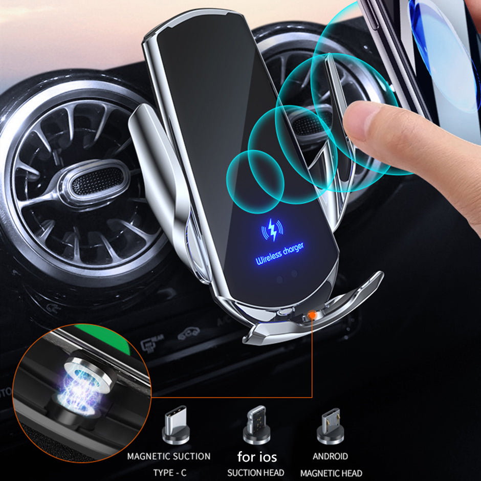 【Followers’ Benefit-Buy 1 Get 6 】Q3 Car Wireless Charging Mobile Phone Holder Induction Opening and Infrared Sensor Phone Holder Navigation Holder Wireless Charging