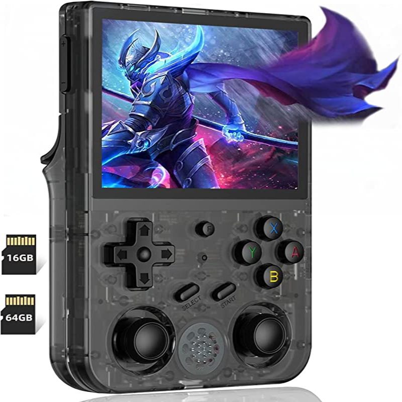 【Super Value Bundle】Anbernic RG353VS【HDMI Cable+Fancy Case+Screen Protector+Type-C Charging Cable 】Handheld Game Console 3.5-Inch IPS Screen Linux System Supports 5G WiFi 4.2 Bluetooth Online Fighting Streaming and HDMI, Over 27K Games Playable