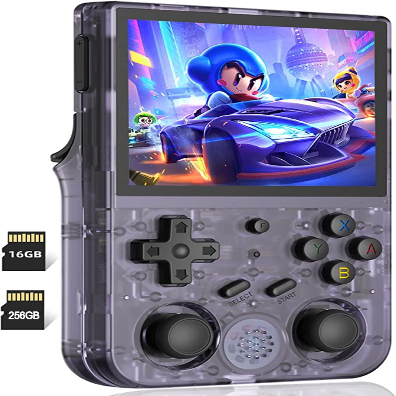 【Super Bundle】Anbernic RG353V【Buy 1 Get 1 HDMI Cable+1 Fancy Case+1 Screen Protector+1 Type-C Cable 】Handheld Game Console 3.5-Inches Display Touchable Screen Dual OS Android 11, Linux System Support 5G WiFi 4.2 Bluetooth Over 27,000Games Playable