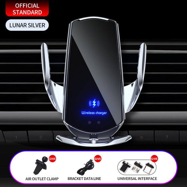 【Followers’ Benefit-Buy 1 Get 6 】Q3 Car Wireless Charging Mobile Phone Holder Induction Opening and Infrared Sensor Phone Holder Navigation Holder Wireless Charging